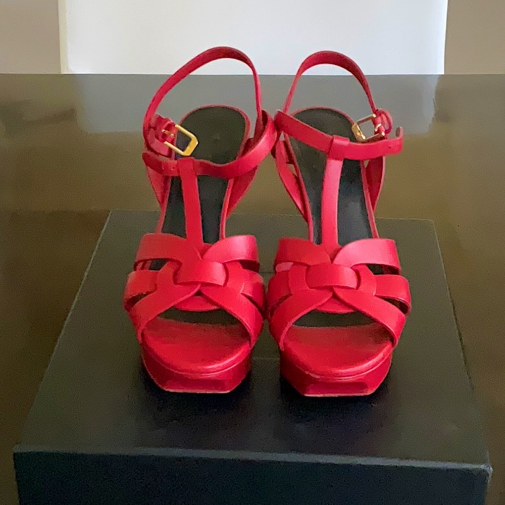 Saint Laurent Tribute Platform Sandals | 8 US | 38 EU - Picture 2 of 4